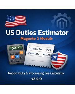 qkits magento 2 US duties and tariff fees estimator.